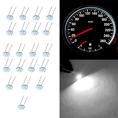 cciyu 20Pcs 4.7mm-12v Car White Mini Bulbs Lamps Indicator Cluster Speedometer Backlight Lighting Replacement fit for GM GMC