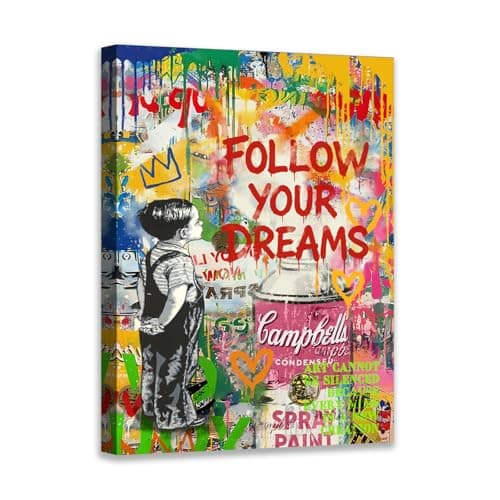 Novatique Graffiti Wall Art Decor Banksy Canvas Wall Art Street Art Canvas Print Modern Painting Pop Art Wall Decor Graffiti Posters Artwork for Living Room Bedroom, 12 x 16inch