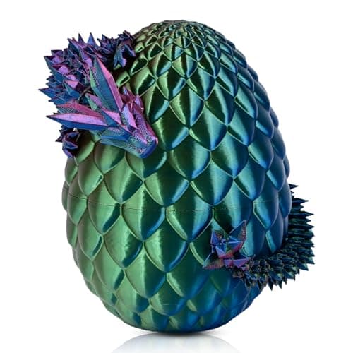 3D Printed Dragon Egg with Dragon Inside,Mystery Articulated Crystal Dragon Fidget Toys for Kids, Teens & Adults - Easter, Christmas & Birthday Surprise Gift