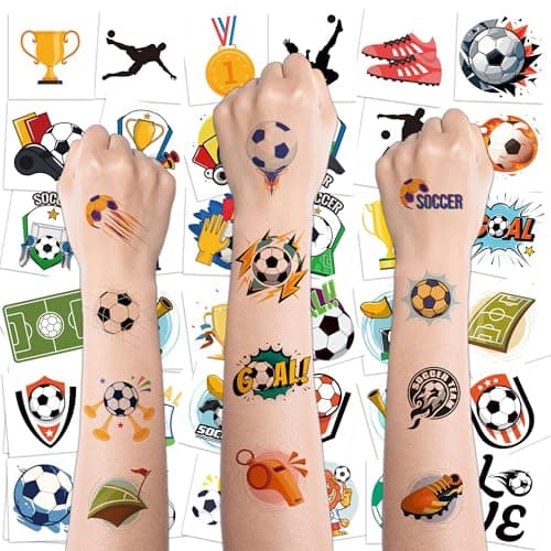 Soccer Party Favors - 150 PCS Tattoos for Kids Boys Adults | Soccer Mom Essentials - Soccer Birthday Party Decorations Soccer Ball 2026 World Games Crafts Accessories Outfit Goodie Bags Stuffers