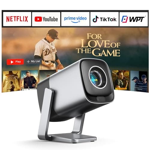 [Compatible with Netflix & TOF Real-time Focus]Mini Projector with WiFi and Bluetooth, XuanPad 3000 ANSI Native 1080P Smart Projector, Dolby Audio & Keystone, 210° Rotatable Stand Projector(Upgraded)