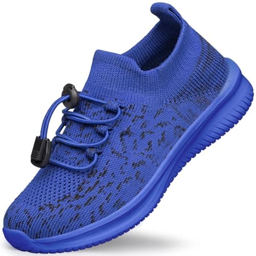 HOKYBATM Boys Girls Kids Sneakers Lightweight Athletic Running Tennis Fitness School Sock Child Shoes Navy Blue Toddler Size 9