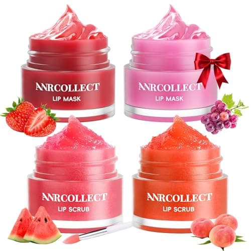 ANRCOLLECT 4-Pack Lip Scrub & Lip Mask Set