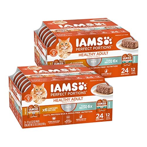 IAMS Perfect Portions Pate Wet Cat Food, Variety, 12 count, 2-pack