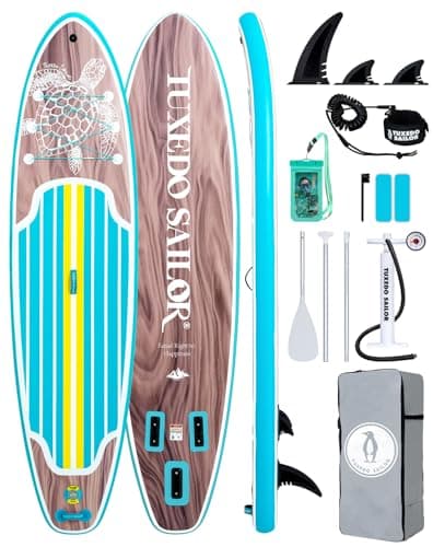 Tuxedo Sailor Inflatable Paddle Board with Accessories 10'6''/11'Stable SUP