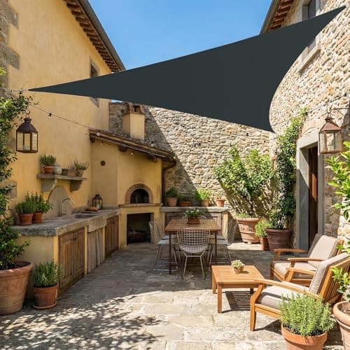 KescherAb Shade Sail 8'x 8'x 8' Triangle Waterproof Sun Shade Sail UV Block Sunshade for Backyard Yard Deck Patio Garden Outdoor Activities,Dark Grey