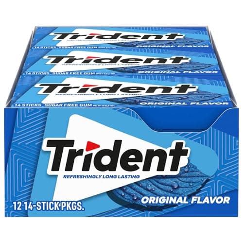 Trident Original Sugar Free Gum, 12 Packs of 14 Pieces (168 Total Pieces)
