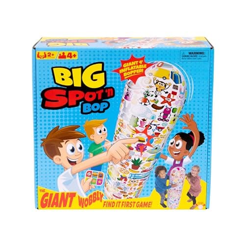Big Spot 'N Bop! The Giant Wobbly Find It First Game, A Fun, Active Race for Mind and Body, Run Around The Giant 4 Foot (122cm) Inflatable Bopper to Find and Match Images, for 2 Or More Players, 4+