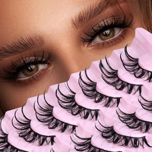 Wispy Manga Lashes 20mm, 7 Pairs Anime False Eyelashes Dramatic Spiky, Soft Faux Mink Fluffy Eye Lashes for Cosplay Party Daily