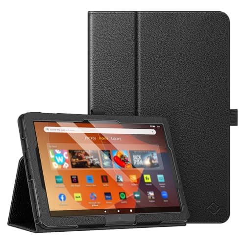 Fintie Folio Case for All-New Amazon Fire HD 10 and 10 Plus Tablet (13th/11th Generation, 2023/2021 Release) - Slim Fit Standing Cover with Auto Sleep/Wake, Black