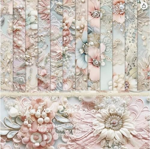 DESEACO Premium 6x6 Inch Single-Sided Scrapbook Paper Pad - Perfect for Crafting, Decorative Projects and Card Making - 24 Sheets & 12 Elegant Patterns