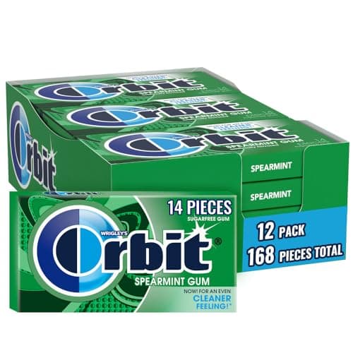 ORBIT Spearmint Sugar Free Chewing Gum, 12 Pack, 14 Pieces (168 Pieces)