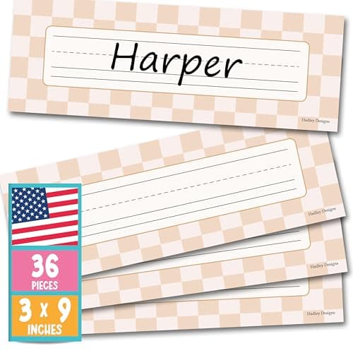 Desk Name Tags for Classroom, 36pc Nameplate & Classroom Name Tags for Desk