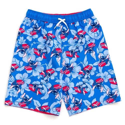 Disney Lilo & Stitch Little Boys UPF 50+ Swim Trunks Bathing Suit Blue 6