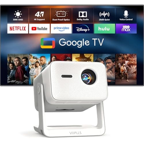 【Google TV & High Brightness】4K Outdoor Projector with WiFi and Bluetooth