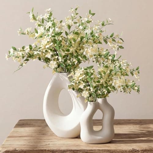 SPEPLA Ceramic Vase Set of 2, Modern Donut Vases