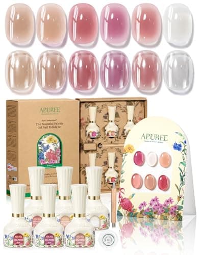 APUREE Clinically Proven HEMA Free Sheer Gel Nail Polish Set Pink Layering