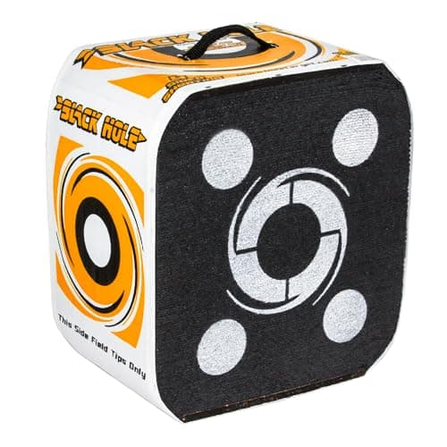 Black Hole 4-Sided Crossbow Archery Target 16" x 16" x 14" 375 FPS, Uses Friction Not Force to Stop All Field Points and Broadheads, Open-Face Layered Design, Lightweight & Carry Strap for Portability
