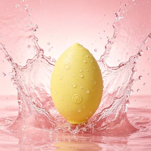 cotsoco Lemon Massager Vibrator Sucker Lemon Shaped Handheld Massager, Waterproof Save Silicone, Relaxation Massager with 10 Speeds, Quiet Rechargeable Personal Massager, Gift for Women Men
