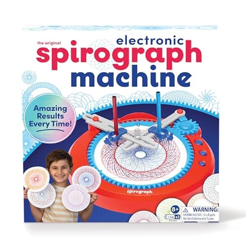 Spirograph Electric Machine - Arts and Crafts, Kids Toys, Art Supplies, Craft Supplies, Drawing Kit, Spiral Art, Classic Gear Design Kit, Case, Pens, Design Sheet Included, Ages 8+