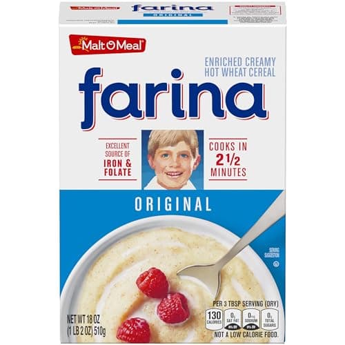 Malt-O-Meal Farina Original Breakfast Cereal, Quick Cooking, 18 oz Box