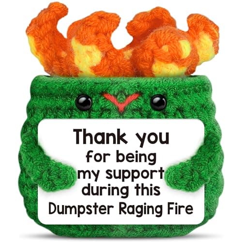 Teacher Thank You Appreciation Gifts for Women Retirement Gift for Coworkers Boss Employee Going Away Farewell Graduation Crochet Dumpster Cheer Up Fire Gift for Her Him Teacher End of Year Classroom