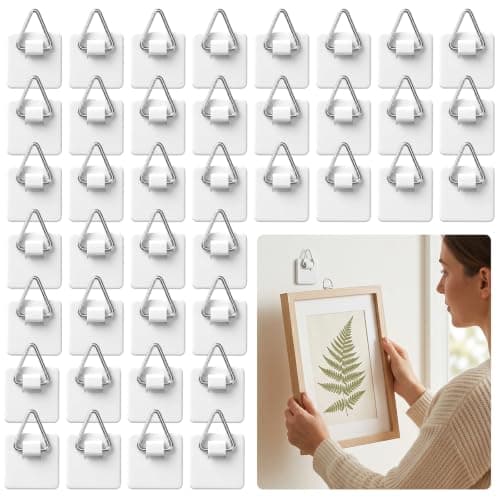 40 Pcs Adhesive Picture Hangers, Stick On Picture Hangers