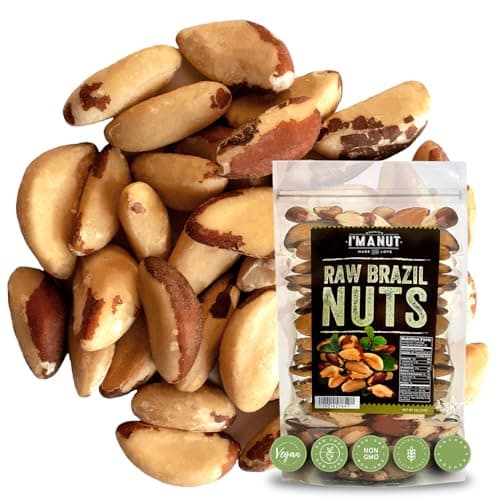Premium Wild Harvested Raw Brazil Nuts, (8oz) - High Selenium, Batch Tested Peanut & Gluten Free, Non-GMO, Kosher, Resealable Bag