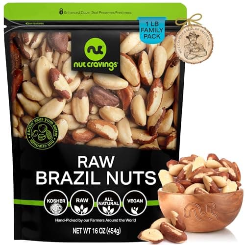 NUT CRAVINGS - Raw Brazil Nuts, Unsalted (16oz - 1 LB) No Shell, Whole