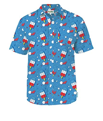 Tipsy Elves Patriotic Pops Button Down Shirt Size Large