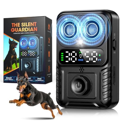 Automatic Bark Control Box, Smart Dog Bark Deterrent Device, Anti Barking Device for Dogs Stop Neighbor’s Dog Barking, Owl Design Ultrasonic Bark Silencer with 2X Emitters 50FT, Waterproof for Outdoor
