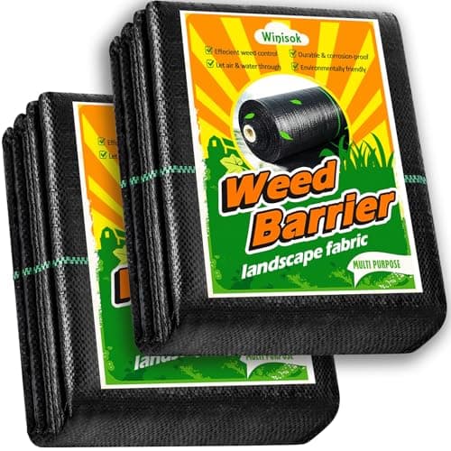 Winisok 3FT x 100FT Weed Barrier Landscape Fabric, 3.2oz Weed Control Geotextile Garden Cloth, Heavy Duty Breathable Mulch Ground Cover Black Mat for Backyard Landscaping Farming (2 Pack 3FT x 50FT)