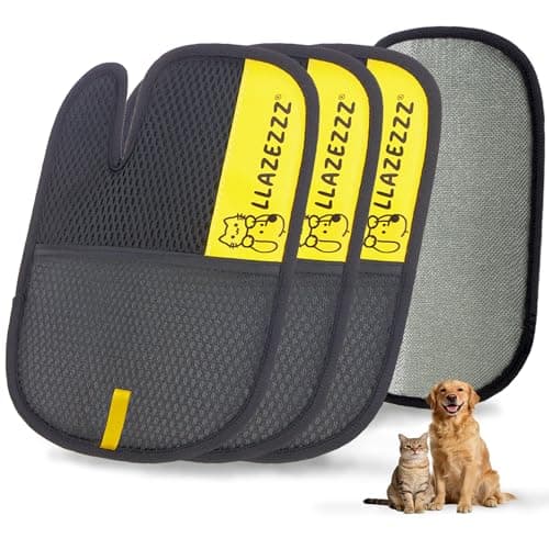 LLAZEZZZ Pet Hair Removal Glove for Dogs & Cats, Quick Clean Electrostatic Reusable Pet Hair Glove, 2026 Upgraded Pet Hair Remover for Clothing, Couch, Carpet, Car Seat -4Pcs