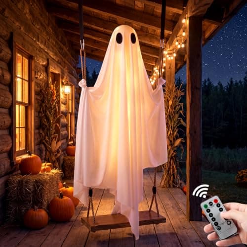 Eoubed Halloween Decorations Outdoor 6FT Large Hanging Swinging Ghost Decor
