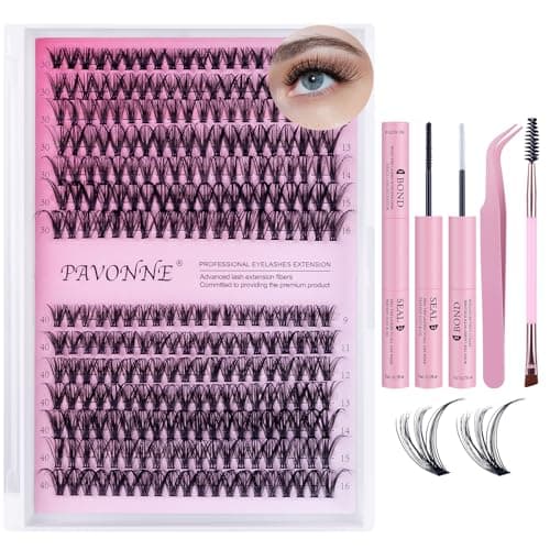 PAVONNE DIY Individual Eyelash Kit – Natural Fluffy Look, Home Use