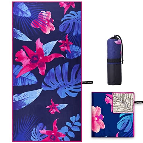 OCOOPA Microfiber Beach Towel Sand Free, 63''x31'' Large Towels, Lightweight Compact Quick Dry Absorbent Pool Towel for Bath,Camping,Swimming,Travel Accessories