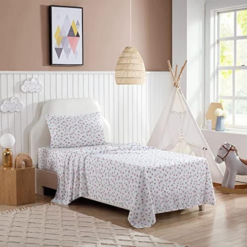 Eddie Bauer Kids - Full Sheet Set, Ultra-Soft Microfiber Bedding with Fully Elastic Fitted Sheet, Kids Bed Set with Pillowcases, Easy Care Bedding (Sunnyvale Rainbow)