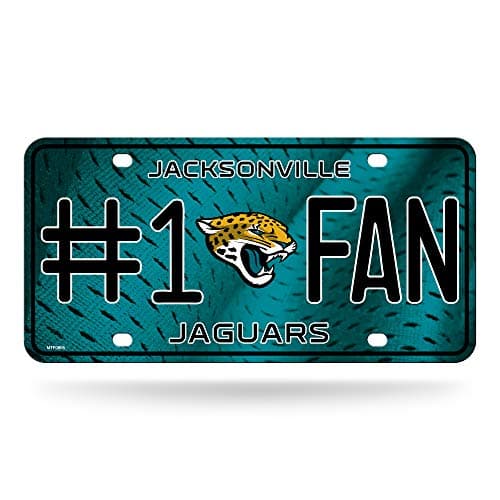 Rico Industries NFL Jacksonville Jaguars #1 Fan Metal License Plate Tag 6 x 11.5-
