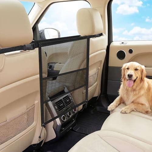 Aodse Upgrade Dog Car Barrier, Car Divider for Dogs, Dog Car Net Barrier with Mesh Organize, Pet Divider Fit Car/SUV/Truck, Keep Pets in Backseat & Safe Driving