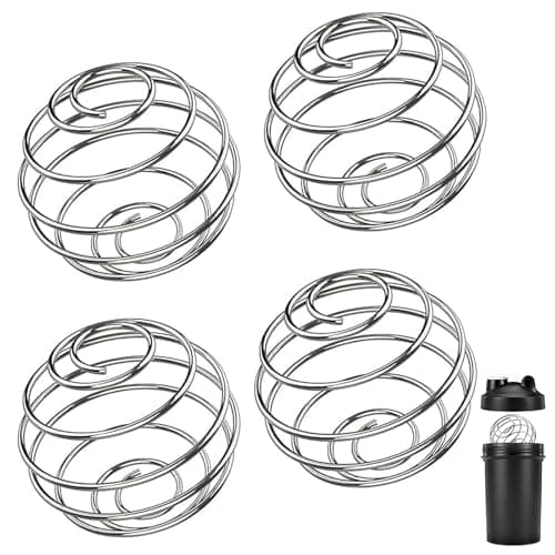 4 Pack Shaker Ball for Protein Shaker Bottle – Stainless Steel Blender Mixing Ball for Protein Powder & Milk Powder, Shaker Bottle Whisk Ball 2.16 x 1.96 in (XL)