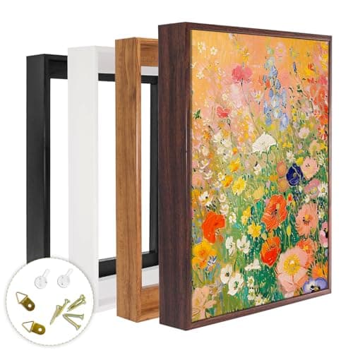 VYPEROCK Floating Frames for Canvas, Wood-Look Frames for 1.25" Thick Canvas Paintings, Floater Frame Kit Available in 50 Sizes and 4 Colors for Room Wall Decor and Art Decor (12x12inch White, 1-Pack)