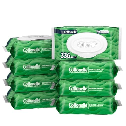 Cottonelle GentlePlus Flushable Wipes, 8 Packs, 42 Wipes per Pack