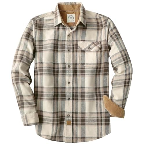 Dubinik® Flannel Shirt for Men Long Sleeve Casual Brushed 100% Cotton Vintage