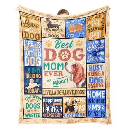 VHIKMLY Dog Mom Blanket, Dog Mom Gifts for Women, Gifts for Pet Lovers Blanket 60"x50"
