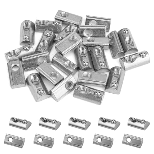 Sieqioor 30pcs M5 Half-Roll Spring T-Nuts for 2020 Aluminum Extrusion