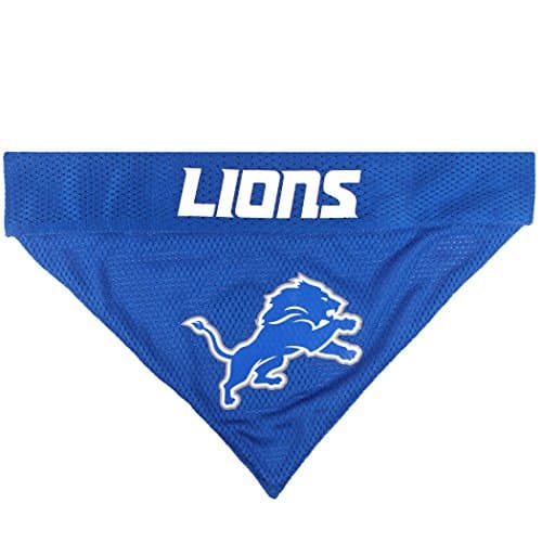 NFL DOG BANDANA - DETROIT LIONS REVERSIBLE PET BANDANA. 2 Sided Sports Bandana with a PREMIUM Embroidery TEAM LOGO, Small/Medium. - 2 Sizes & 32 NFL Teams available