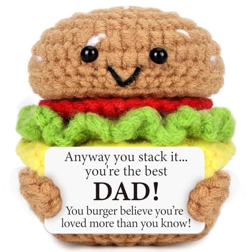 Mini Dad Gifts for Birthday from Daughter Son Wife Positive Crochet Burger