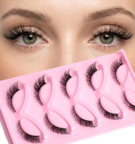 5 Pairs Fox Eye Lashes, Cat Eye Lashes Natural Look Fox False Eyelashes