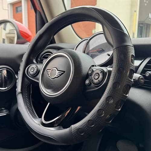 PINCTROT Large Size Race Grip Steering Wheel Cover 15.75In(Racing Black)