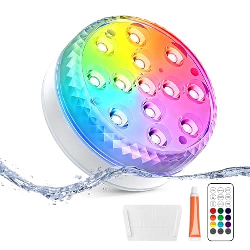 LOFTEK Pool Lights, Submersible LED Lights with Remote, Stick on Pool Light